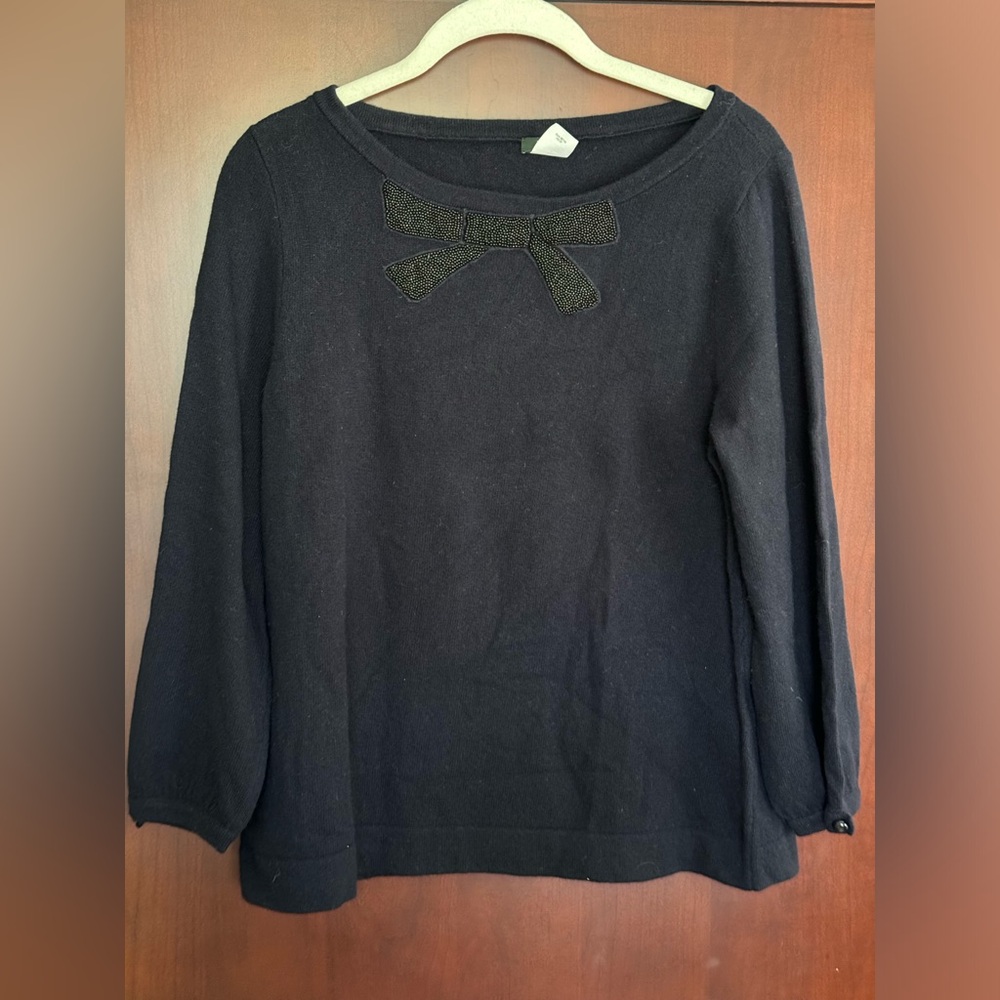 J.Crew Sweater with Beaded Bow Detail